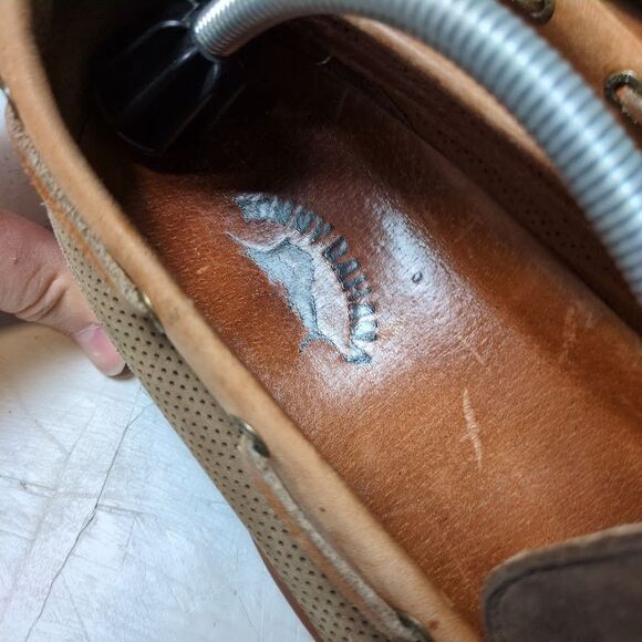 Tommy Bahama Mens 11.5 Olive Brown Suede Leather Loafers Slip On Shoes - Picture 2 of 10